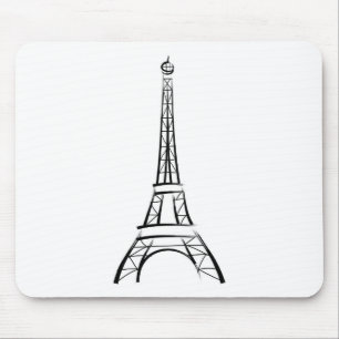 Brushstroke Eiffel Tower Mouse Pad