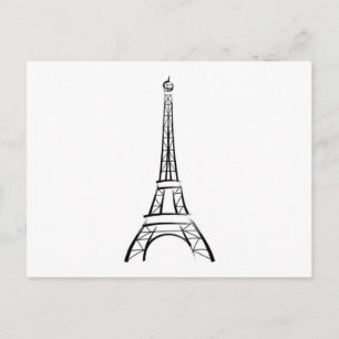 Brushstroke Eiffel Tower Postcard
