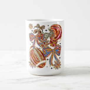 Brushstroke Football Coquette Coffee Mug