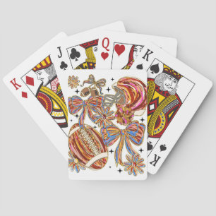 Brushstroke Football Coquette Playing Cards