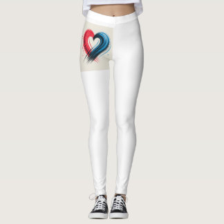 Brushstroke Heart Art Leggings – Bold Abstract Lov