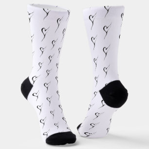 Brushstroke Heart Minimalist Ink Love Symbol on Socks