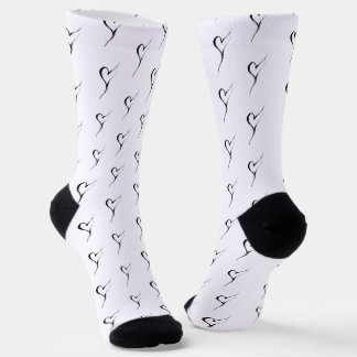 Brushstroke Heart Minimalist Ink Love Symbol on Socks