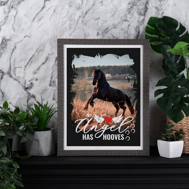 Brushstroke Photo Angel Has Hooves Horse Memorial Poster (Creator Uploaded)