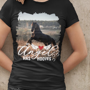 Brushstroke Photo Angel Has Hooves Horse Memorial T-Shirt