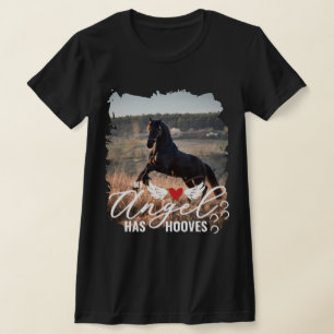 Brushstroke Photo Angel Has Hooves Horse Memorial T-Shirt