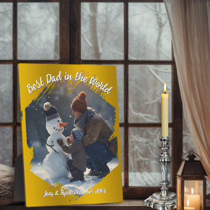 Brushstroke Photo Frame Gold Background