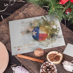 Brushstroke Texas Flag Christmas Ornament Art Holi Holiday Card