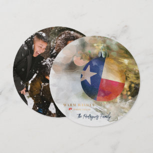 Brushstroke Texas Flag Christmas Ornament Art Holiday Card