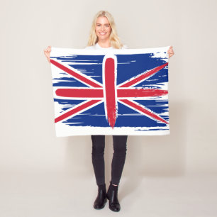 Brushstroke UK Union Jack Flag Fleece Blanket