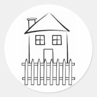Brushstroke White Picket Fence House