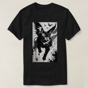 Brushstroke Winged Cat T-Shirt