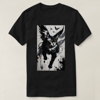 Brushstroke Winged Cat T-Shirt