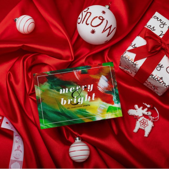 Brushstrokes Festive Abstract Christmas Background Invitation (Creator Uploaded)