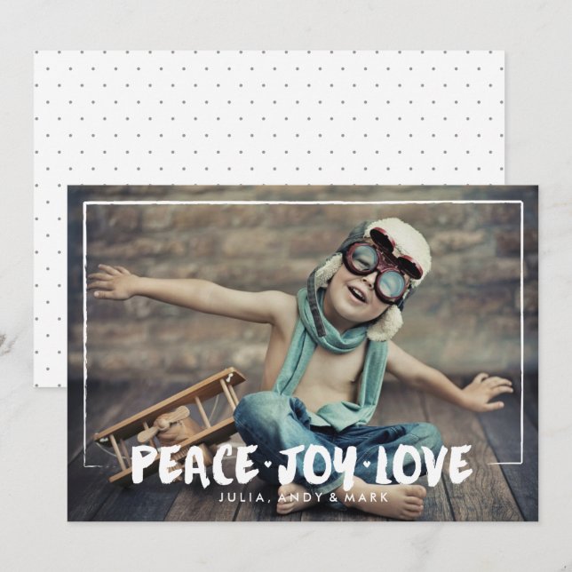 Brushstrokes of Love Holiday Photo Card (Front/Back)
