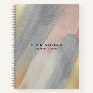 Brushstrokes pastel colours notebook