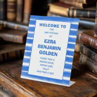 Brushstrokes Stripes Blue Bar Bat Mitzvah CUSTOM