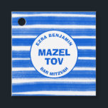 Brushstrokes Stripes Blue Custom Bar Bat Mitzvah Favour Tags<br><div class="desc">Perfect favour tag for a bat mitzvah, bar mitzvah or other Jewish celebration! Hand made abstract art with loose brushstrokes for you on the front and back! FULLY CUSTOMIZABLE! Click on “Personalise” above to edit the text. Click "edit using design tool" to adjust the fonts, colours and placements. Available in...</div>