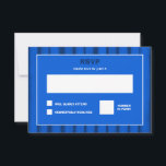 Brushstrokes Stripes Blue Custom Bar Bat Mitzvah RSVP Card<br><div class="desc">Perfect RSVP card to include with matching invitation for a bat mitzvah, bar mitzvah or other Jewish celebration! Hand made abstract art with loose brushstrokes for you on the front and back side! FULLY CUSTOMIZABLE! Click on “Personalise” above to edit the text. Click "edit using design tool" to adjust the...</div>