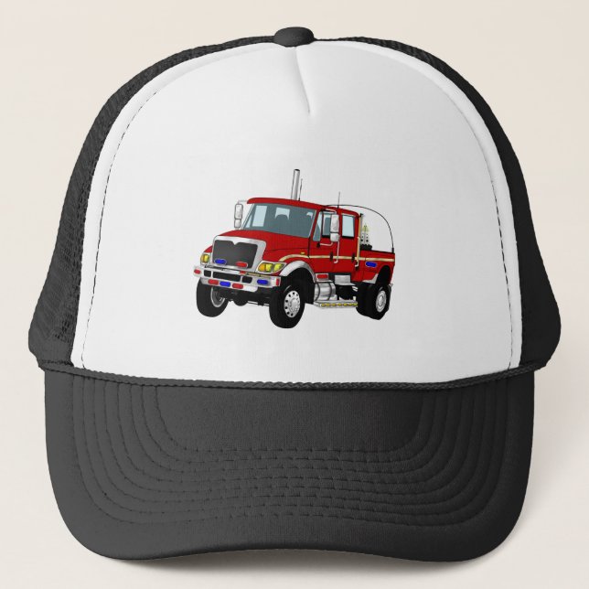 BrushTruckRed Trucker Hat (Front)