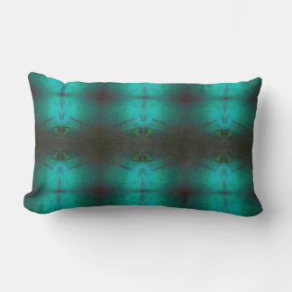 BrushTurquoise Lumbar Throw Pillow