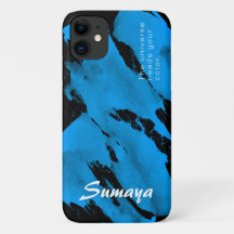 Brushy Black & Blue iPhone 11 Case | Customisable