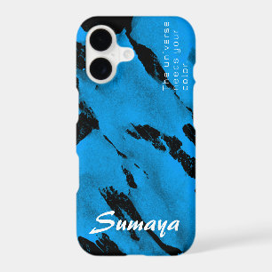 Brushy Black & Blue iPhone 11 Case   Customisable