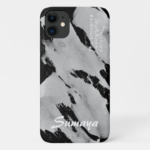 Brushy Black & Grey iPhone 11 Case   Customisable