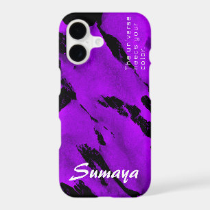 Brushy Black Violet iPhone 11 Case Customisable