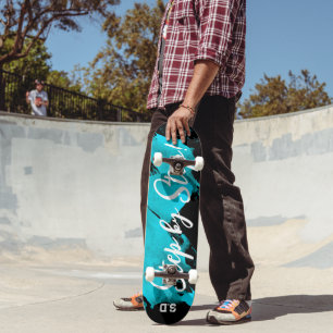 Brushy Cyan Black  Skateboard