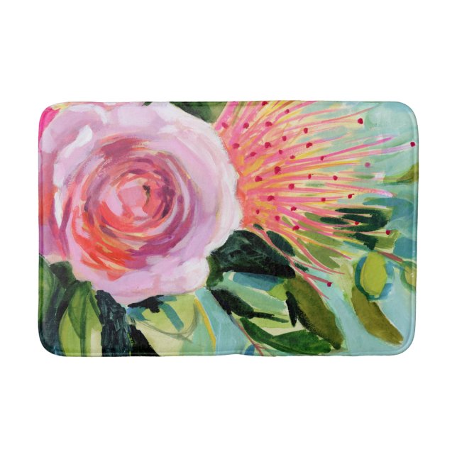 Brushy Floral I Bath Mat (Front)