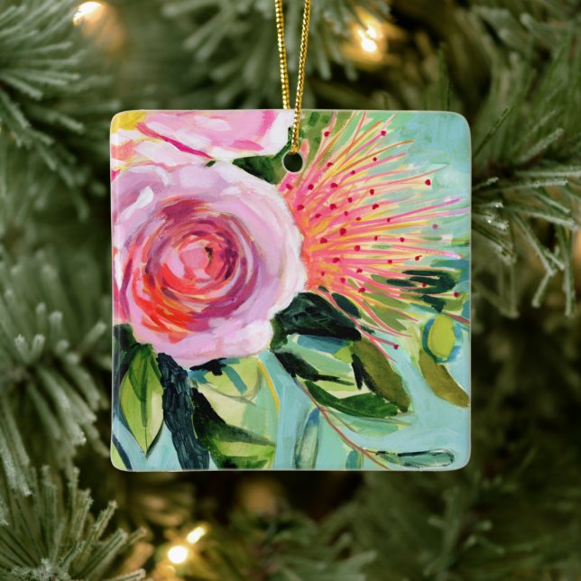 Brushy Floral I Ceramic Ornament (Tree)