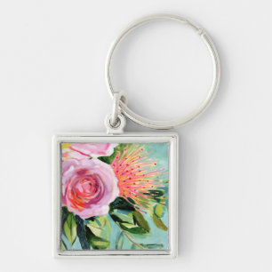 Brushy Floral I Key Ring
