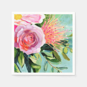 Brushy Floral I Napkin