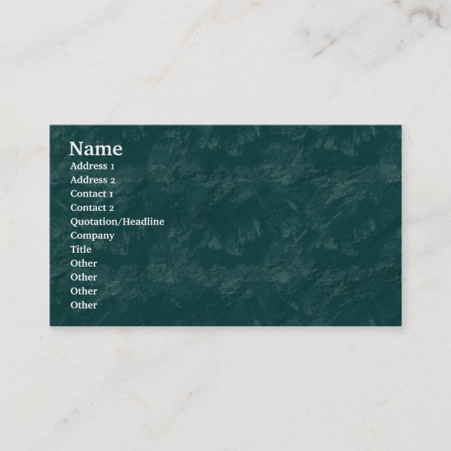 Brushy Rock - Dark Turquoise Business Card (Front)