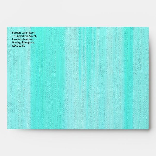 Brushy Turquoise Painted Canvas Texture Effect Envelopes (Front)