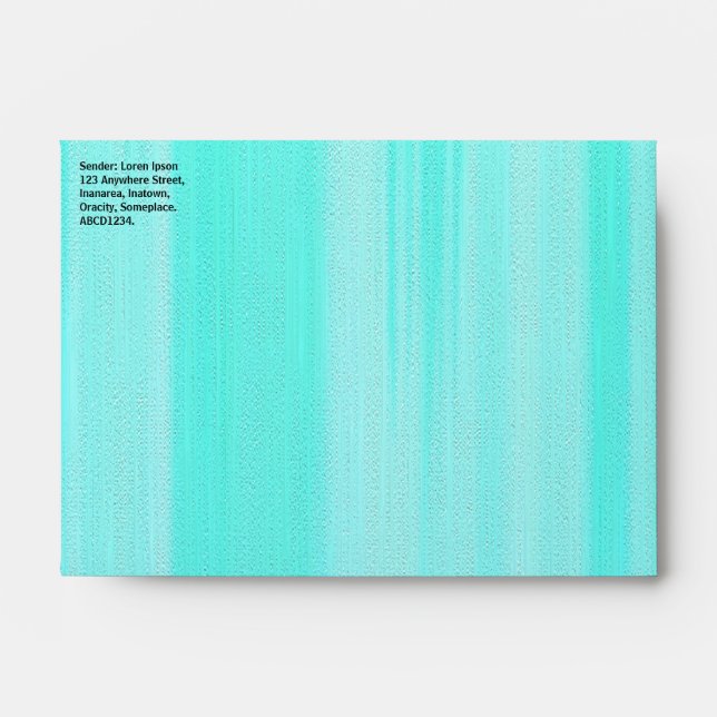 Brushy Turquoise Painted Canvas Texture Effect Envelopes (Front)