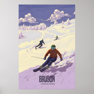 Bruson Switzerland Ski Resort Travel Poster