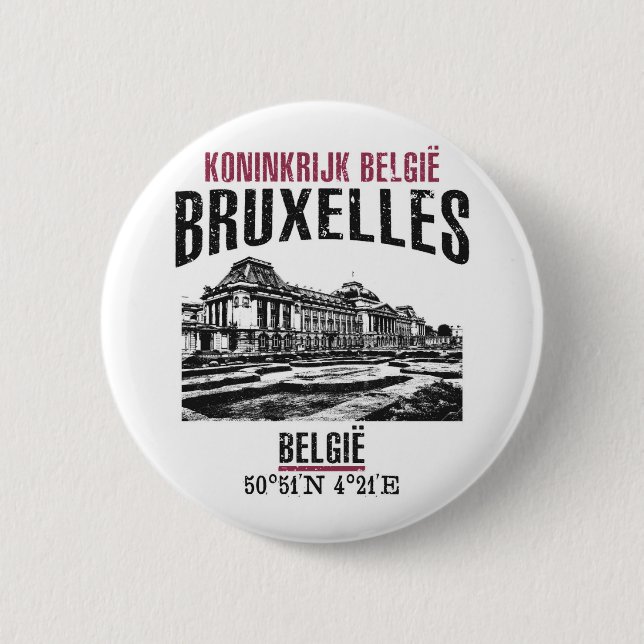 Brussels 6 Cm Round Badge (Front)