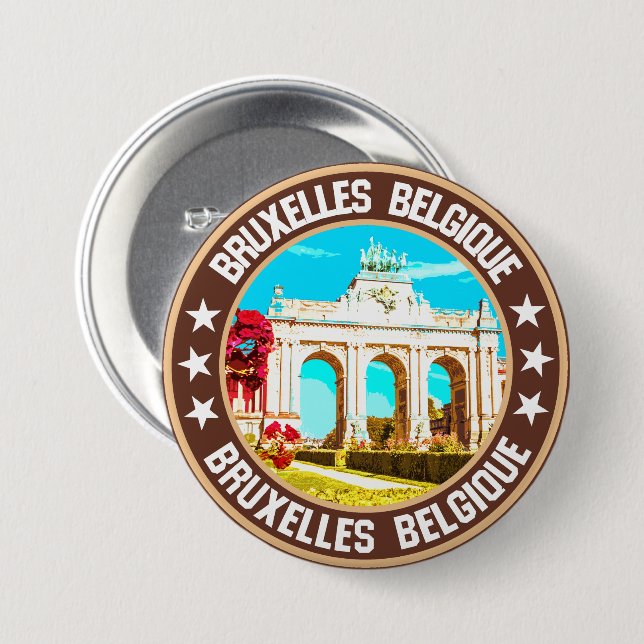 Brussels                                           7.5 cm round badge (Front & Back)