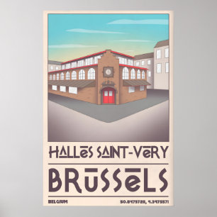 Brussels Architecture Print Halles Saint-Very