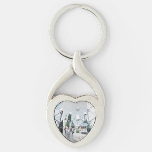 Brussels Atomium Photo Collage Key Ring