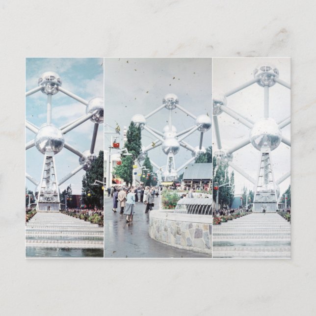 Brussels Atomium Photo Collage Postcard (Front)