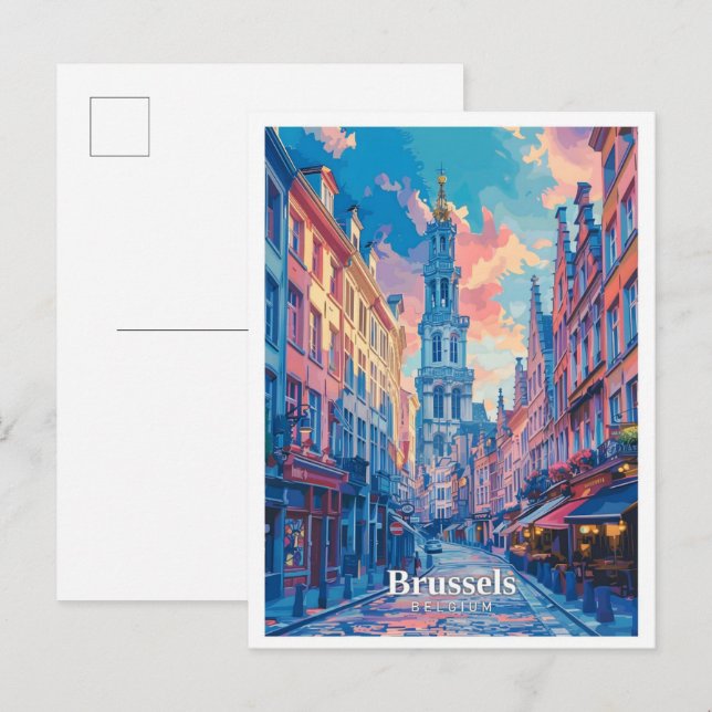 Brussels Belgium Art Vintage Travel  Postcard (Front/Back)