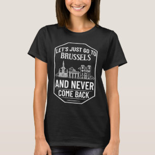 Brussels Belgium City Skyline Map Travel T-Shirt