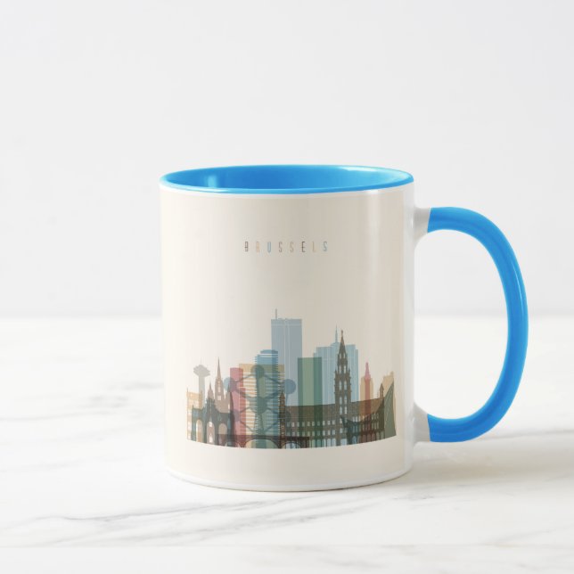 Brussels, Belgium | City Skyline Mug (Right)
