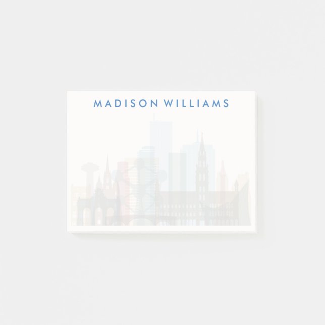 Brussels, Belgium | City Skyline Post-it Notes (Front)