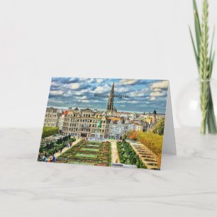 Brussels, Belgium cityscape Folded Greeting Card
