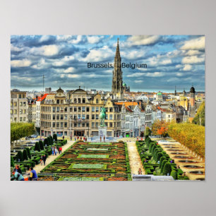 Brussels, Belgium cityscape photo Poster