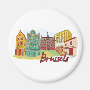 Brussels, Belgium Famous City Magnet